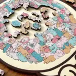 135-Piece Morandi-Colored Cat Shaped Wooden Jigsaw Puzzle - Image 4