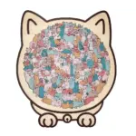 135-Piece Morandi-Colored Cat Shaped Wooden Jigsaw Puzzle - Image 8