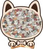 135-Piece Morandi-Colored Dog Shaped Wooden Jigsaw Puzzle - Image 14