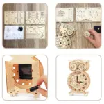 Wooden Owl Clock 3D Puzzle - Image 6